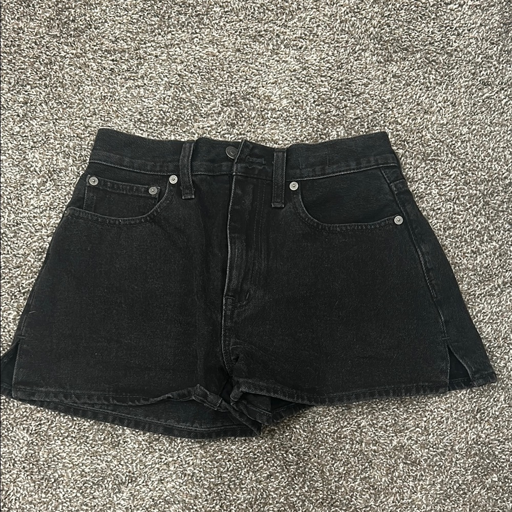 Madewell Black High-Rise Denim Shorts
